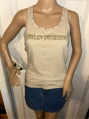 Vintage Harley-Davidson Women’s Cream Logo Tank Top